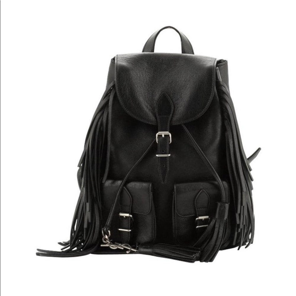 YSL black backpack w/silver hardware 🎒